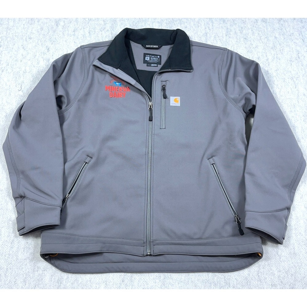 Carhartt Rain Defender Jacket Mens XL Gray Softshell Relaxed Fit Full Zip 012199